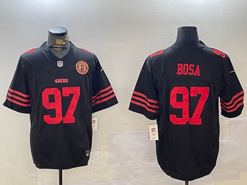 Men San Francisco 49ers #97 Bosa Black three generations 2024 Nike Limited NFL Jersey style 4->san francisco 49ers->NFL Jersey